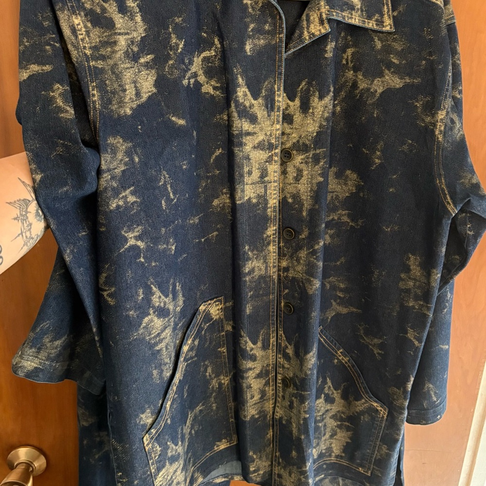 Vintage Linda lundstrom Jacket & pants Denim-Effect Button Front Jumpsuit Romper - Picture 10 of 14